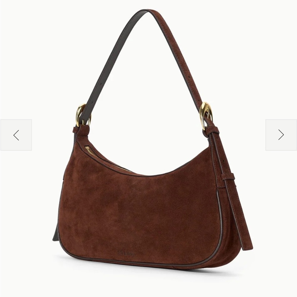 STAUD PINE SHOULDER BAG MAHOGANY SUEDE